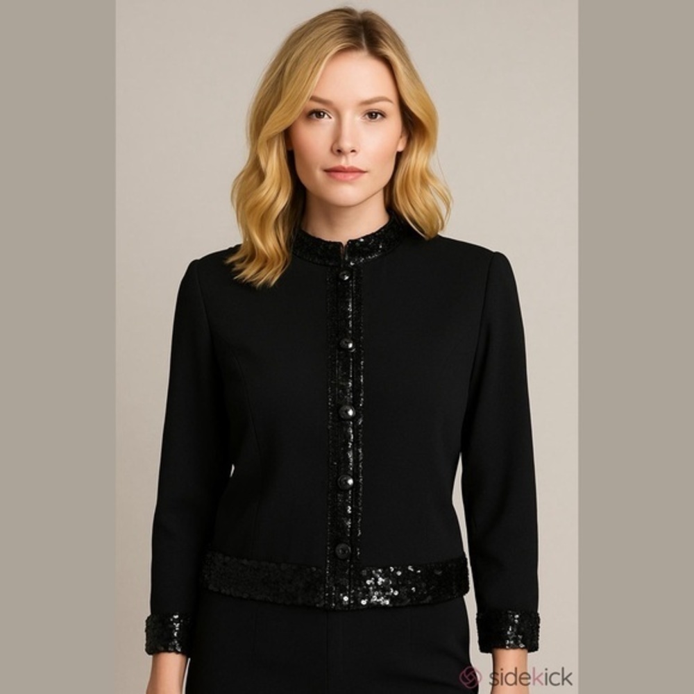 Three Flaggs Black Sequin Blouse
